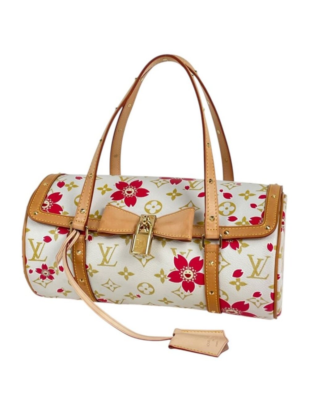 Louis Vuitton Papillon Handbag Ribbon Cherry Blossom Takashi Murakami Monogram